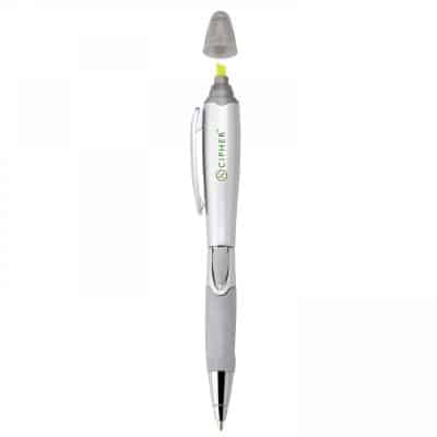 Silver Blossom Ballpoint Pen/Highlighter-1