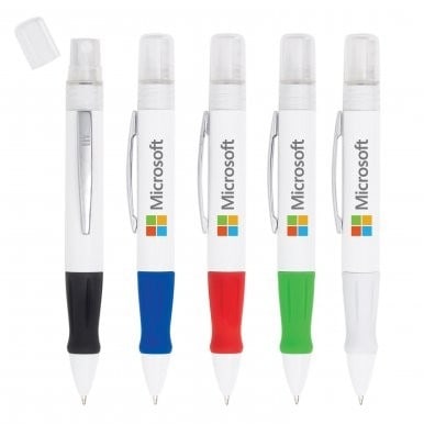 Misty Plastic Ballpoint Pen With Liquid Sanitizer Pump-1