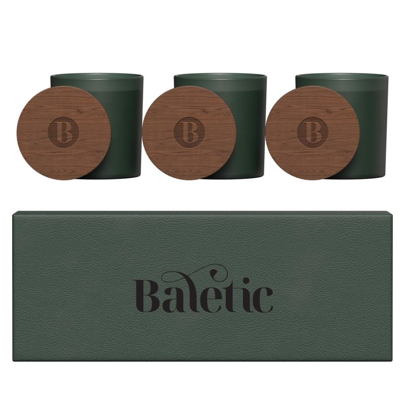 Vista Glass Candle 3-Pack With Acacia Wood Lids - 2