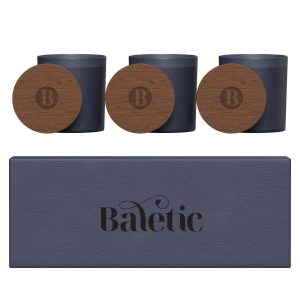 Vista Glass Candle 3-Pack With Acacia Wood Lids