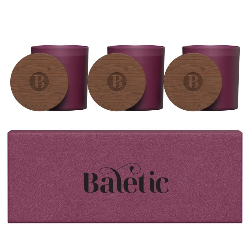 Vista Glass Candle 3-Pack With Acacia Wood Lids - 4