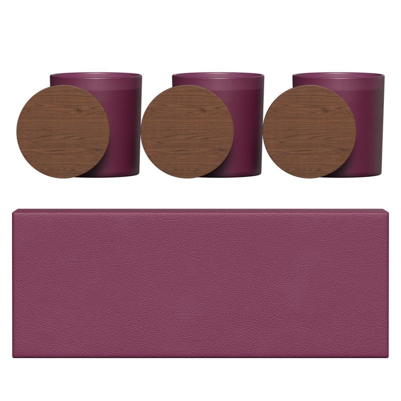 Vista Glass Candle 3-Pack With Acacia Wood Lids - 7