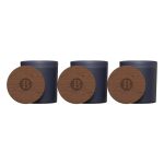 Vista Glass Candle 3-Pack With Acacia Wood Lids - 9