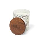 Ember 10 Oz Patterned Glass Candle With Acacia Wood Lid