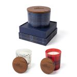Ember 10 Oz Patterned Glass Candle With Acacia Wood Lid - 6