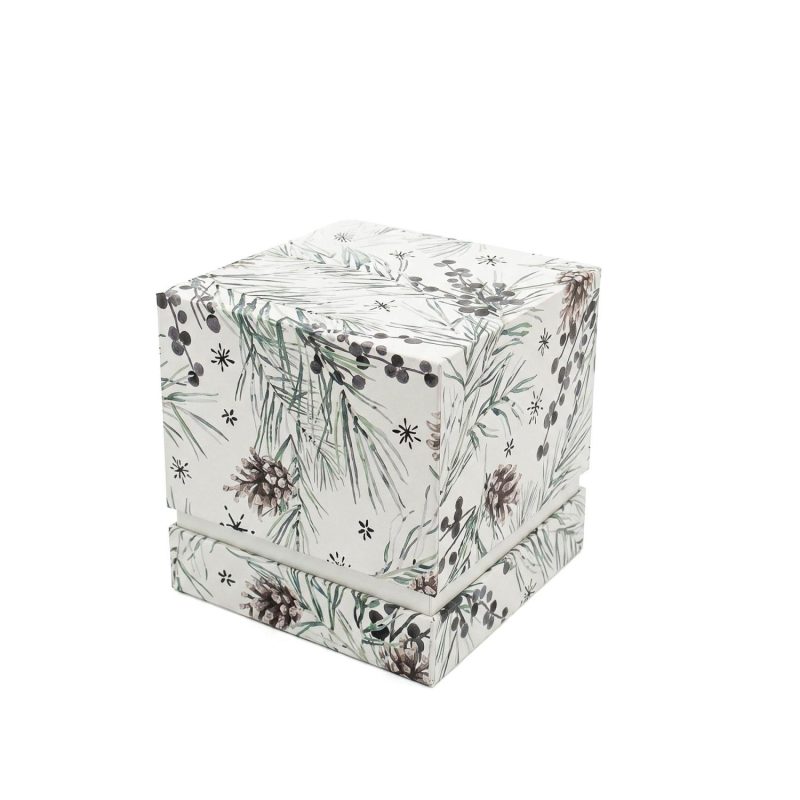 Ember 10 Oz Patterned Glass Candle With Acacia Wood Lid - 9