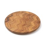 Harrington Acacia Wood Herringbone Lazy Susan