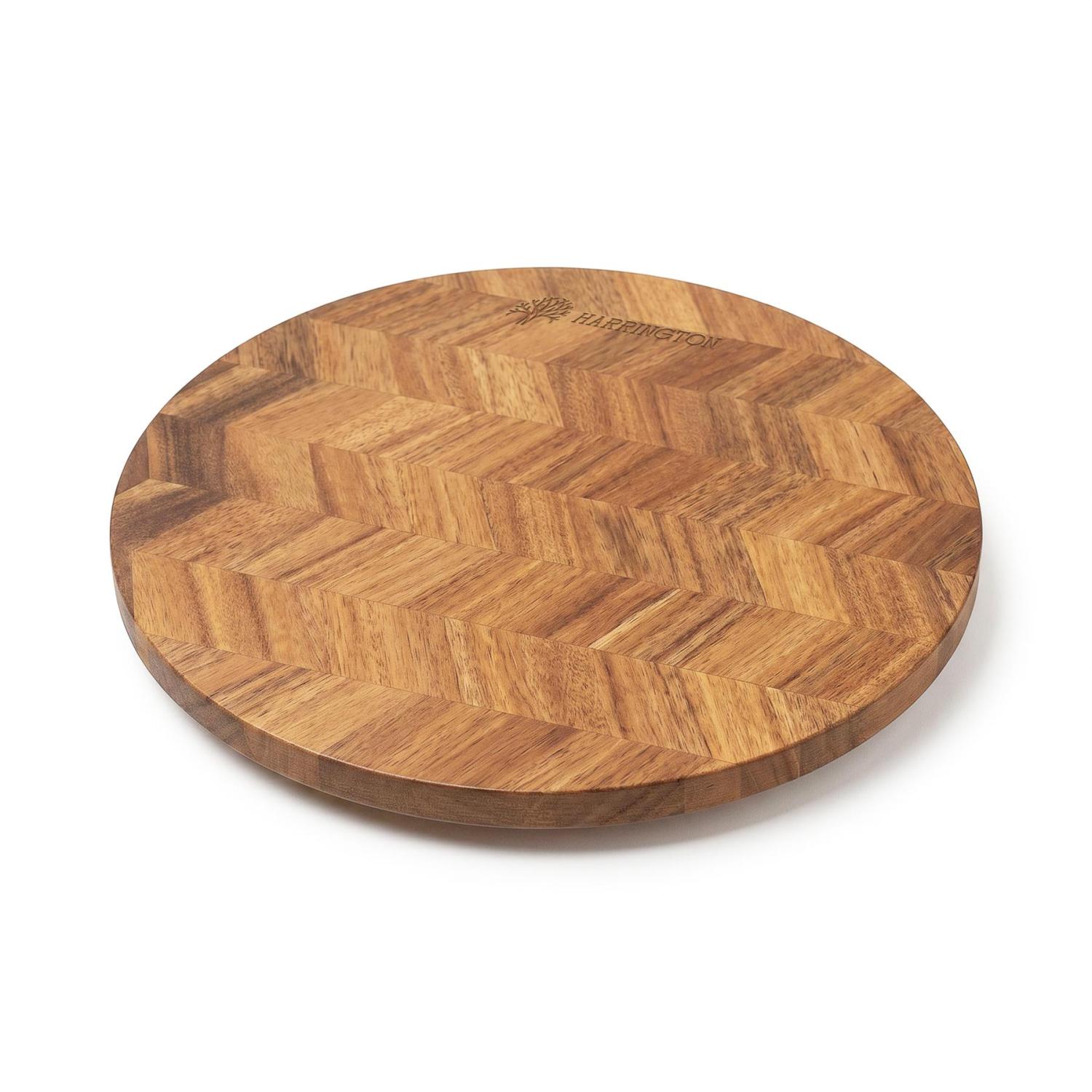 Harrington Acacia Wood Herringbone Lazy Susan