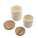 Hawthorne Ceramic And Acacia Wood Storage Jar Set - 7