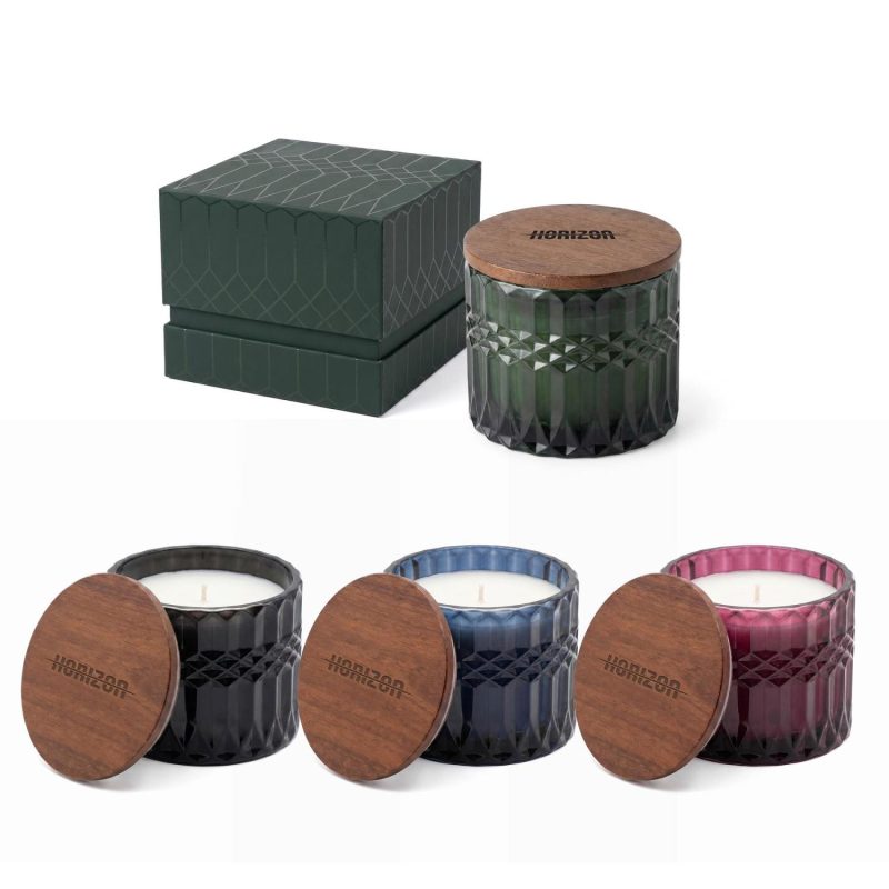 Horizon 296 Ml / 10 Oz Glass Candle With Acacia Wood Lid - 8