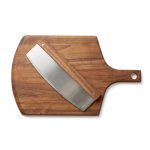 Thornton Stainless Pizza Knife And Acacia Wood Cutting Board