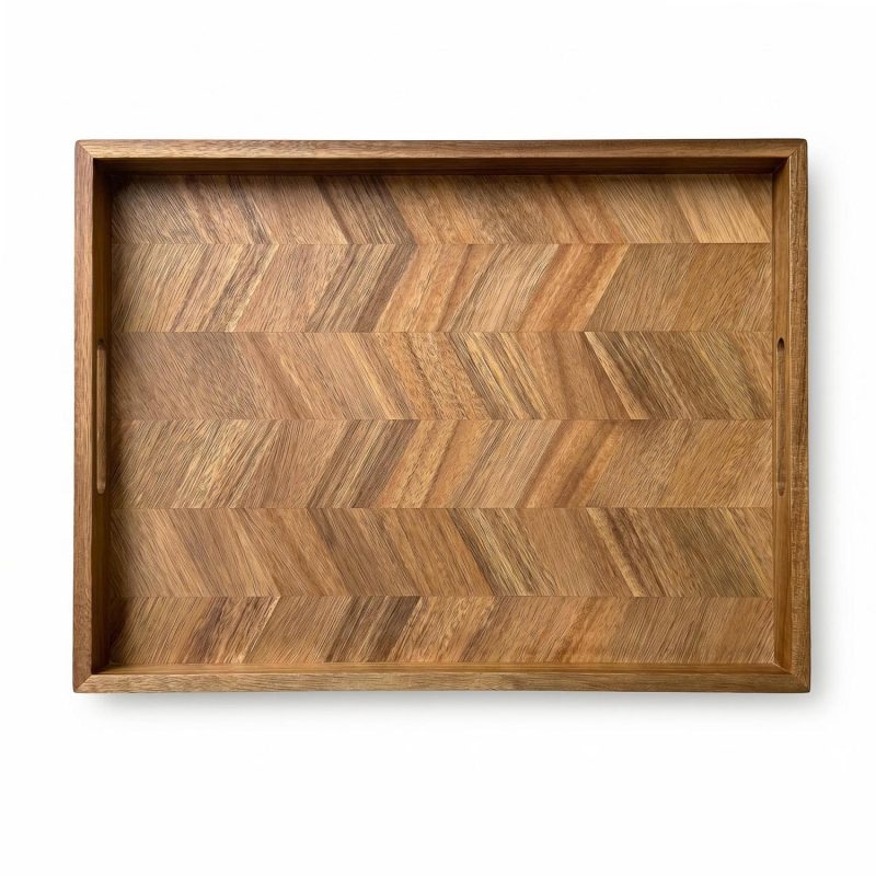 Whitaker Acacia Wood Herringbone Serving Board - 3