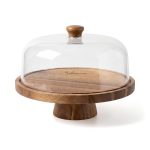 Winslow 2-In-1 Acacia Wood Serving Board With Plastic Dome
