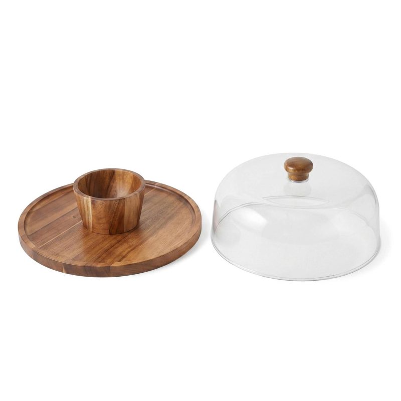 Winslow 2-In-1 Acacia Wood Serving Board With Plastic Dome - 5