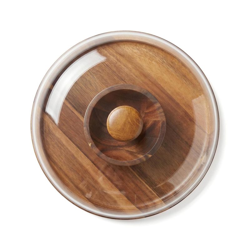 Winslow 2-In-1 Acacia Wood Serving Board With Plastic Dome - 6
