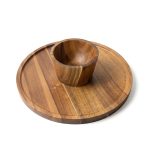 Winslow 2-In-1 Acacia Wood Serving Board With Plastic Dome - 8